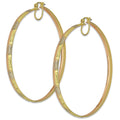 NR14AR019 Arete Arracada Oro Sólido 14K Florentino Diamantado Ancho 4.5 mm DIámetro 6.6 cm