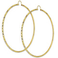 NR14AR030 Arete Arracada Oro Sólido 14K Tubo 2 mm Láser Florentino Diamantado DIámetro 7.4 cm