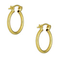 NR14AR040 Arete Arracada Oro Sólido 14K Tubo Liso 2 mm Diámetro 1.6 cm
