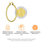 NR14AR043 Arete Arracada Oro Sólido 14K Tubo Liso 2 mm Diámetro 3 cm