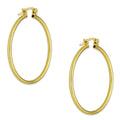 NR14AR043 Arete Arracada Oro Sólido 14K Tubo Liso 2 mm Diámetro 3 cm