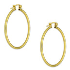NR14AR043 Arete Arracada Oro Sólido 14K Tubo Liso 2 mm Diámetro 3 cm