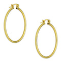 NR14AR043 Arete Arracada Oro Sólido 14K Tubo Liso 2 mm Diámetro 3 cm