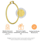 NR14AR045 Arete Arracada Oro Sólido 14K Tubo Liso 2 mm Diámetro 4.3 cm