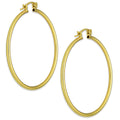 NR14AR045 Arete Arracada Oro Sólido 14K Tubo Liso 2 mm Diámetro 4.3 cm