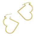 NR14AR046 Arete Arracada Oro Sólido 14K Corazón Liso Diámetro 3 cm