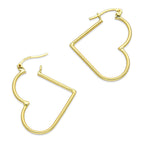 NR14AR046 Arete Arracada Oro Sólido 14K Corazón Liso Diámetro 3 cm