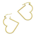 NR14AR046 Arete Arracada Oro Sólido 14K Corazón Liso Diámetro 3 cm
