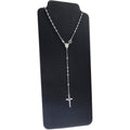 LPR009 Rosario De Plata .925 Liso Bola 3 Mm X 50 Cm De Largo Cruz R 1329766145
