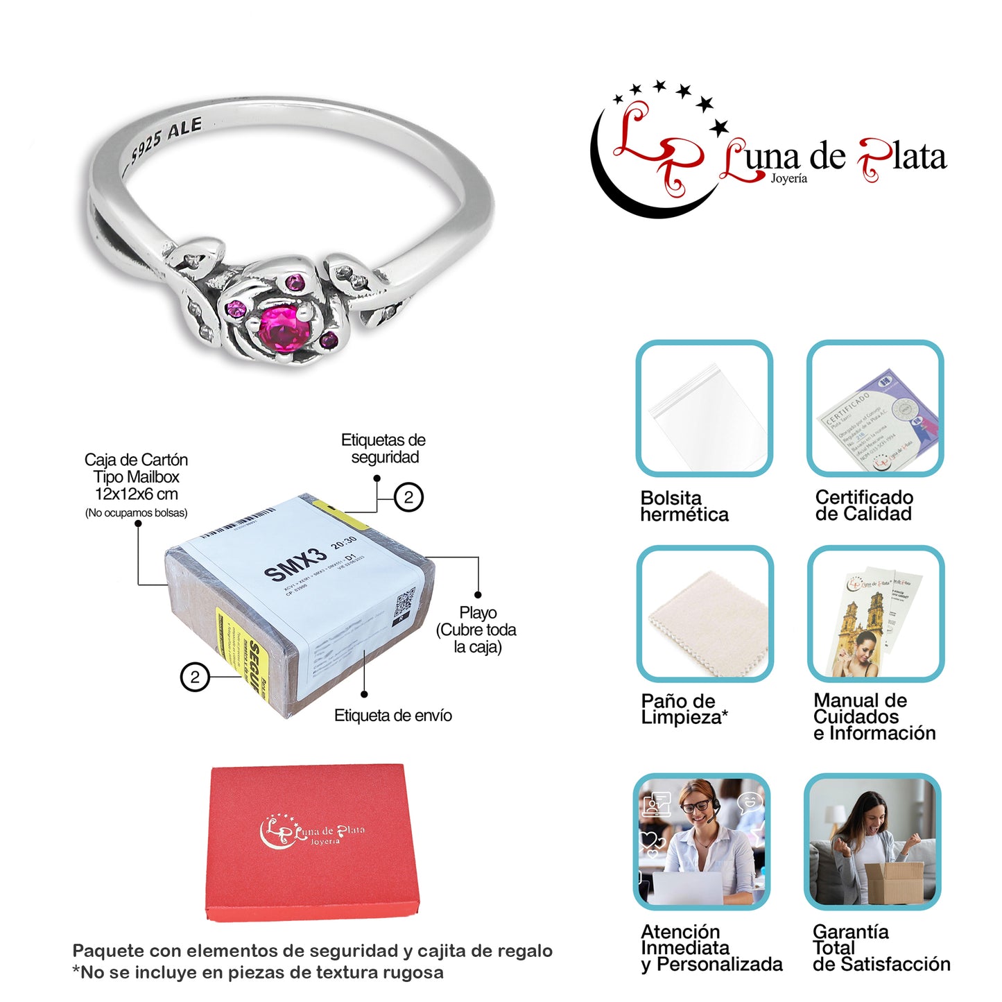 TMPAD002 Anillo Pand Princesas Bella en Plata Fina .925