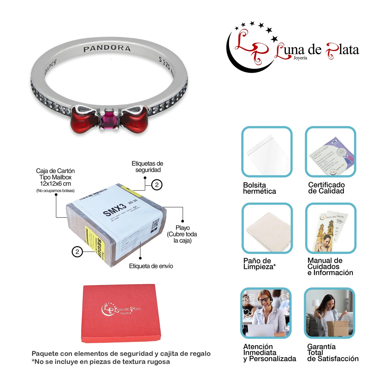 TMPAD007 Anillo Pand Princesas Blanca Nieves en Plata Fina .925