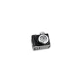 TMPCH003 Dije Charm Pand Camara Negra con Zirconia en Plata Fina .925