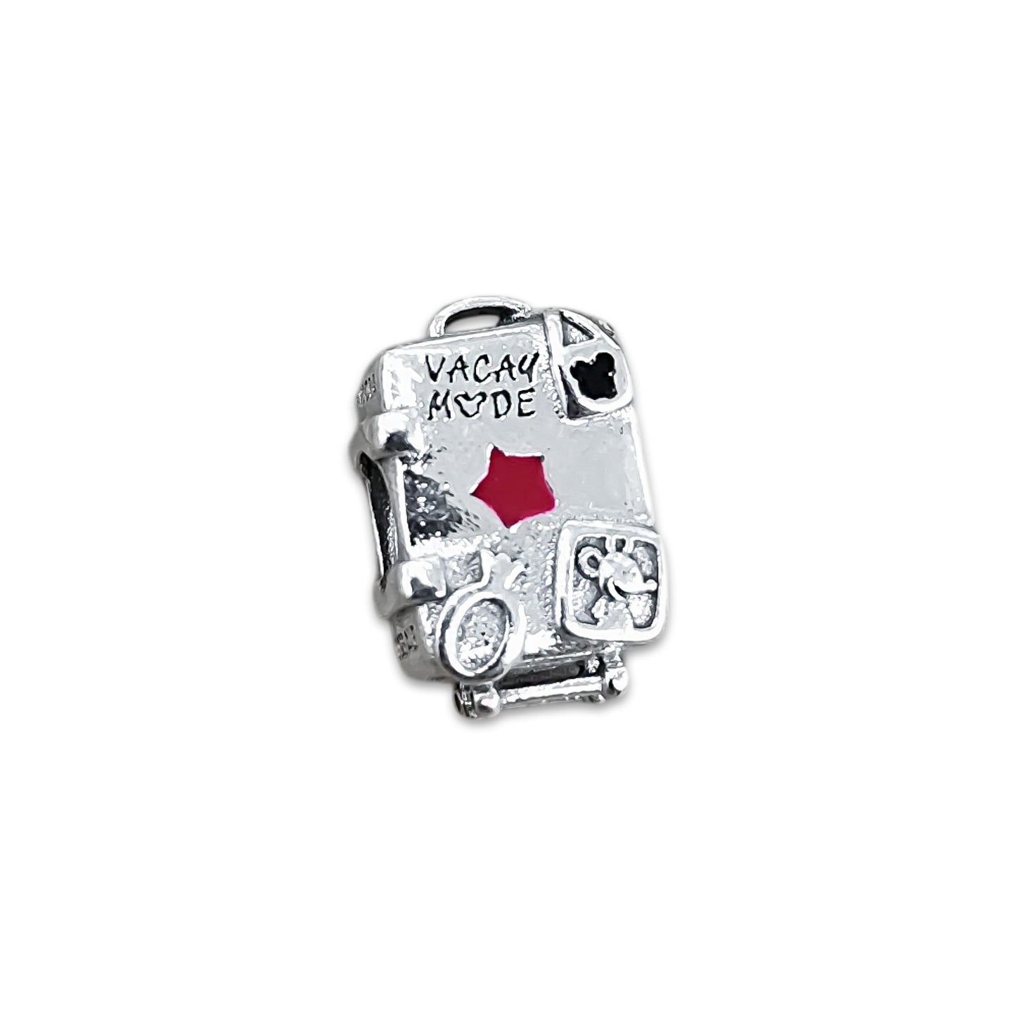 TMPCH008 Dije Charm Pand Maleta Vacay Mode en Plata Fina .925