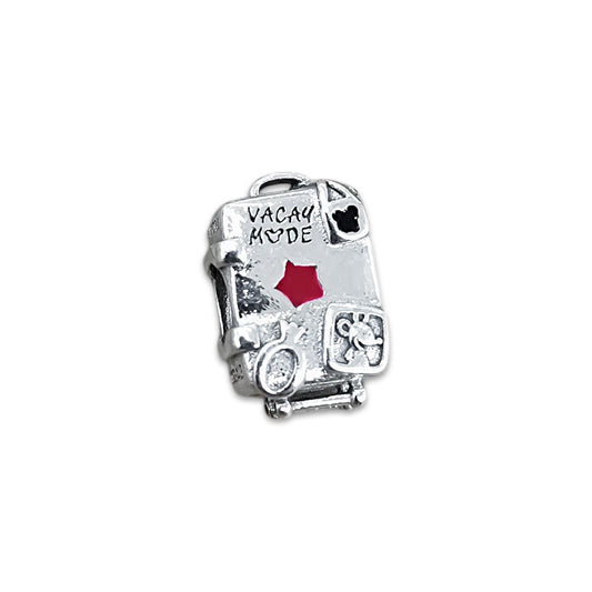 TMPCH008 Dije Charm Pand Maleta Vacay Mode en Plata Fina .925