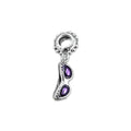 TMPCH011 Dije Charm Pand Lentes Morados en Plata Fina .925