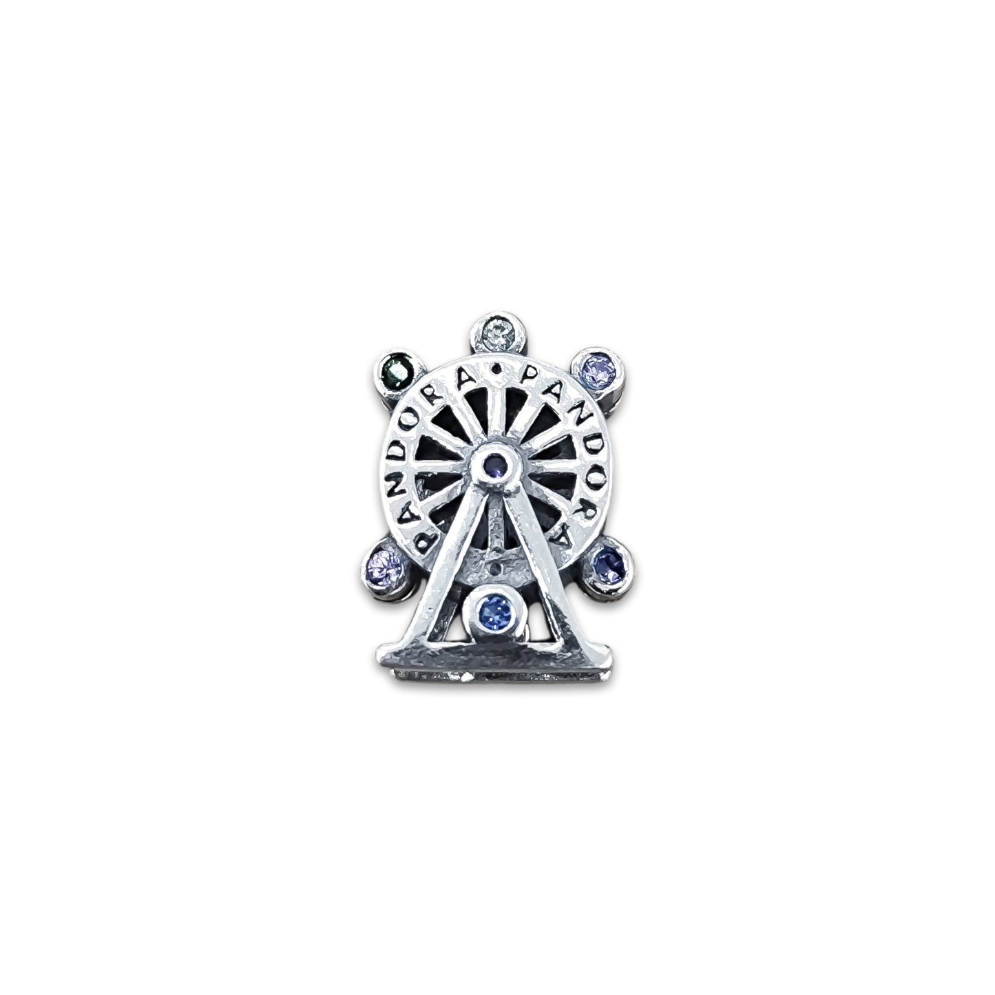 TMPCH014 Dije Charm Pand Rueda de la Fortuna Multicolor en Plata Fina .925