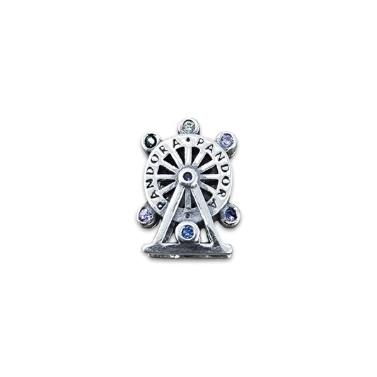 TMPCH014 Dije Charm Pand Rueda de la Fortuna Multicolor en Plata Fina .925