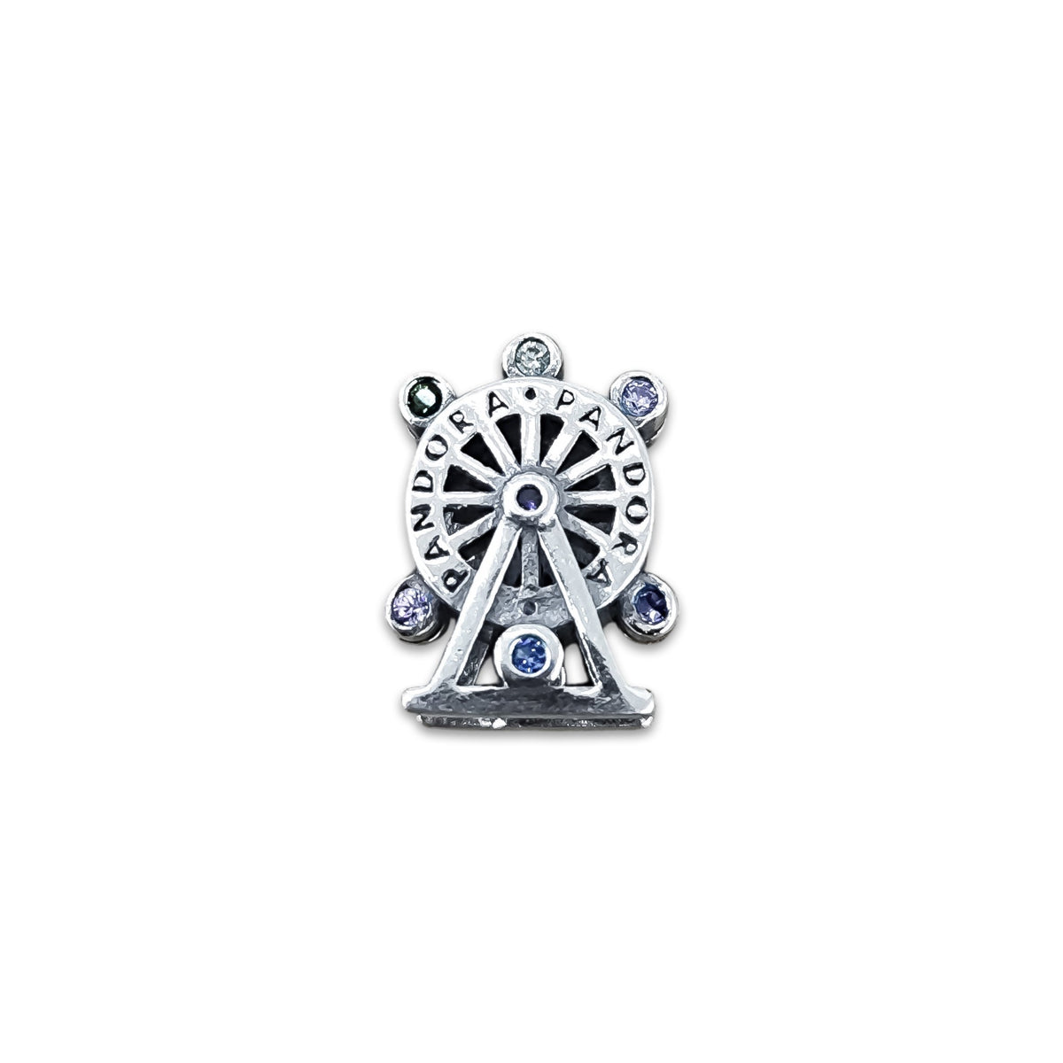 TMPCH014 Dije Charm Pand Rueda de la Fortuna Multicolor en Plata Fina .925