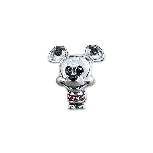 TMPCH036 Dije Charm Pand Mickey Short Rojo en Plata Fina .925
