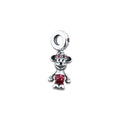 TMPCH037 Dije Charm Pand Minnie Short y Moño Rojo en Plata Fina .925