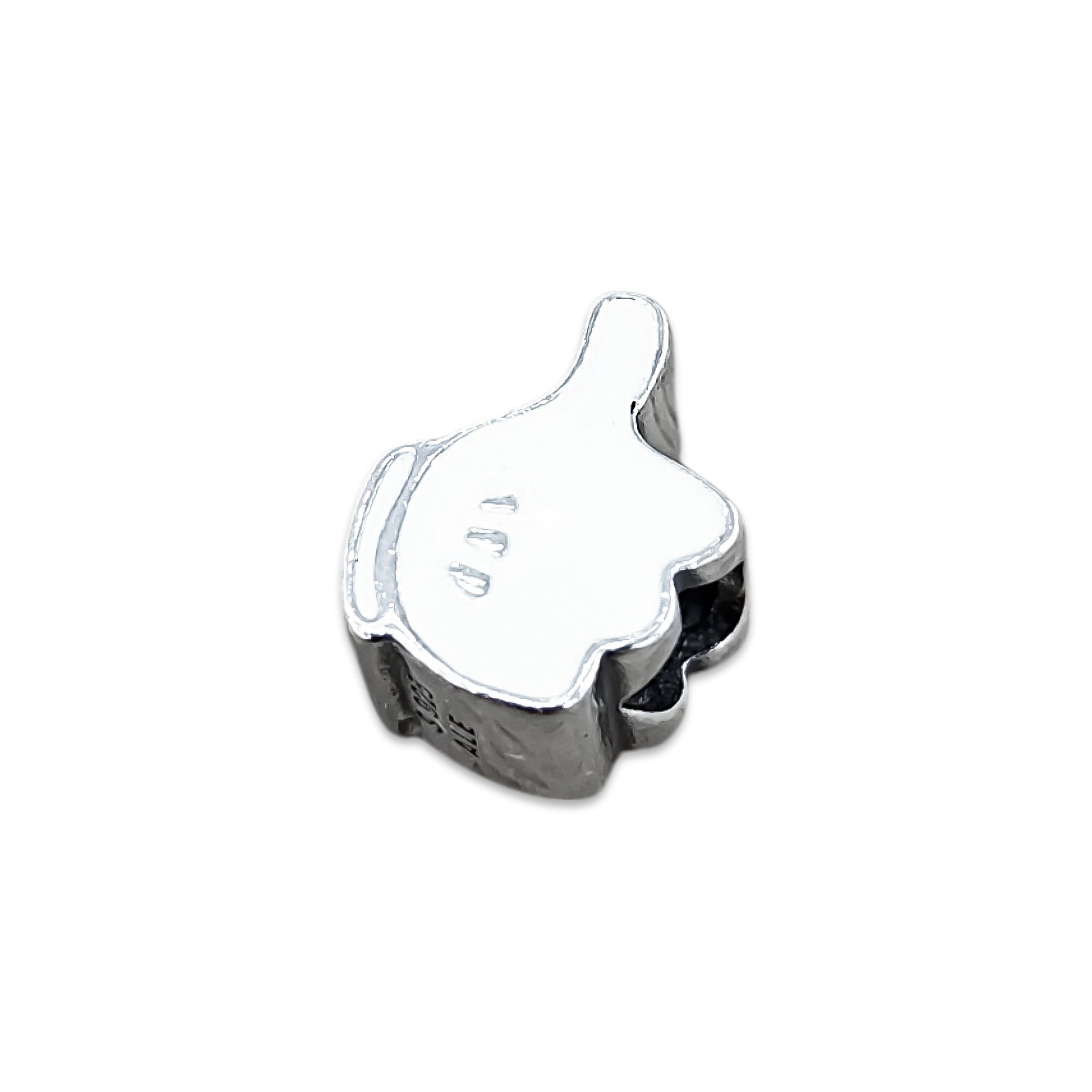 TMPCH039 Dije Charm Pand Guante MIckey Esmalte Blanco en Plata Fina .925