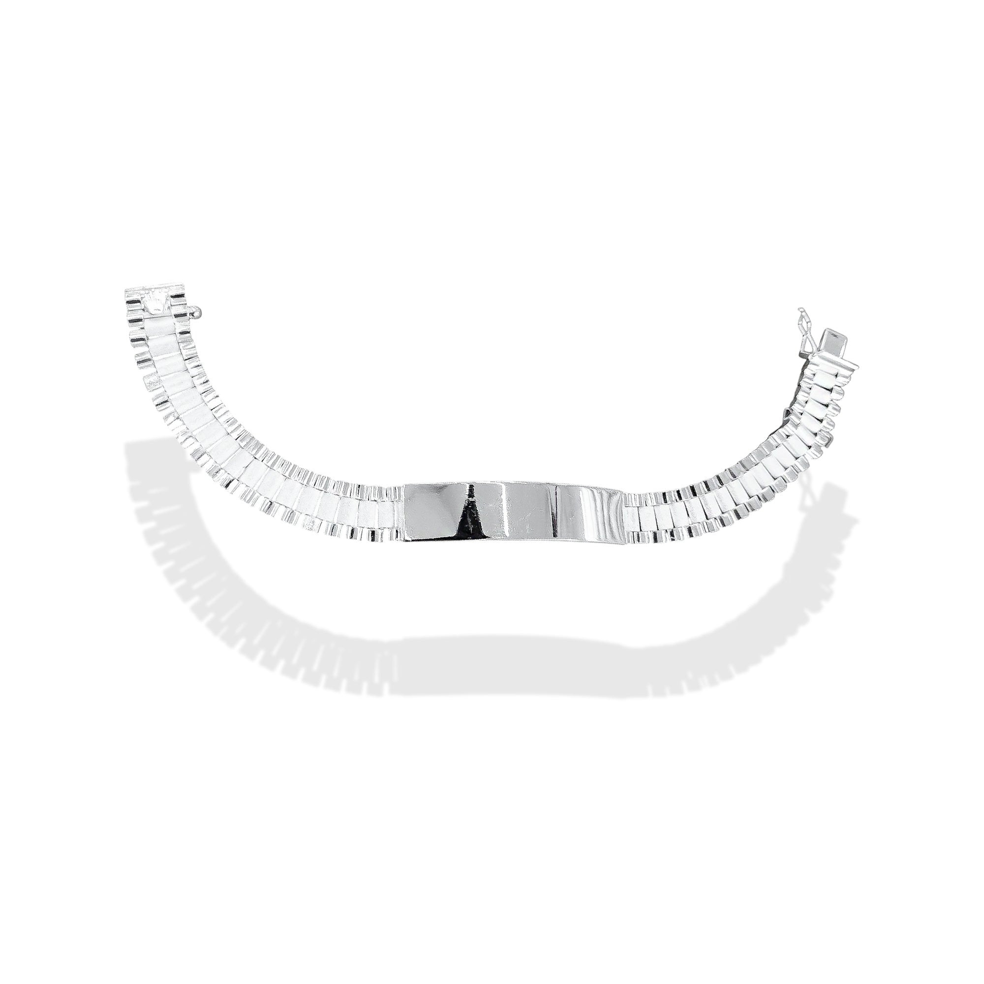TMPPC001-19 Pulsera Esclava Caballero Eslabón Rlx Clásico 19 cm en Plata Fina .925