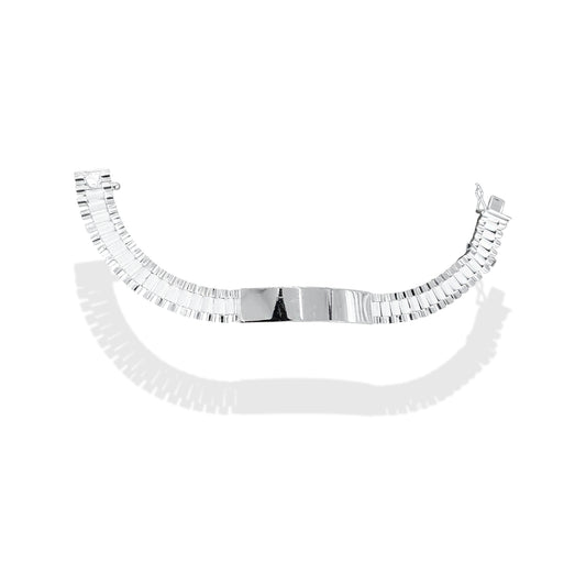 TMPPC001-20 Pulsera Esclava Caballero Eslabón Rlx Clásico 20 cm en Plata Fina .925
