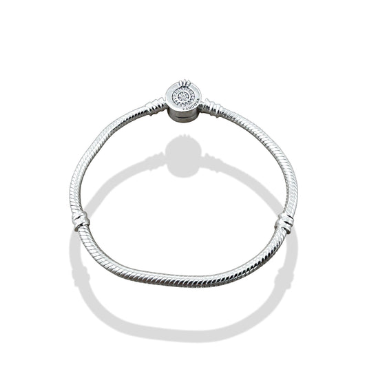 TMPPD001-17 Pulsera Dama Pand Círculo 3 Líneas 17 cm en Plata Fina .925