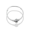 TMPPD002-17 Pulsera Dama Pand Broche Rose 17 cm en Plata Fina .925