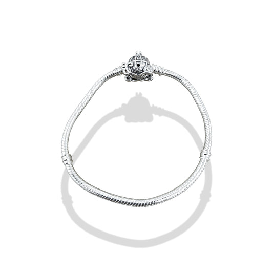 TMPPD003-18 Pulsera Dama Pand Carruaje Cenicienta 18 cm en Plata Fina .925