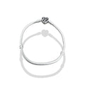 TMPPD005-19 Pulsera Dama Pand Corazón Floral 19 cm en Plata Fina .925