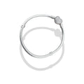 TMPPD007-19 Pulsera Dama Pand Corazón Plata Rosa Pavé 19 cm en Plata Fina .925