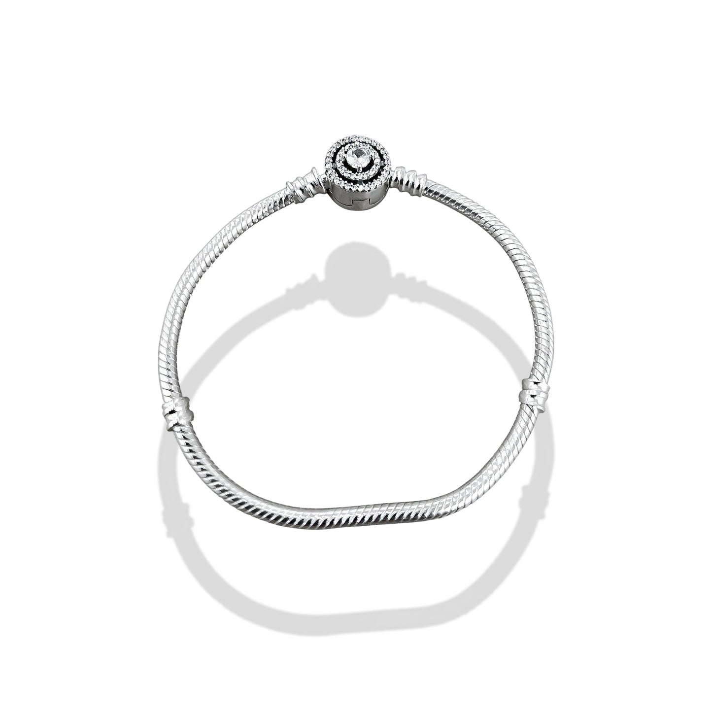 TMPPD008-18 Pulsera Dama Pand 3 Círculos con Zirconia 18 cm en Plata Fina .925