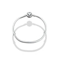 TMPPD011-19 Pulsera Dama Pand Corazón Centro Blanco 19 cm en Plata Fina .925