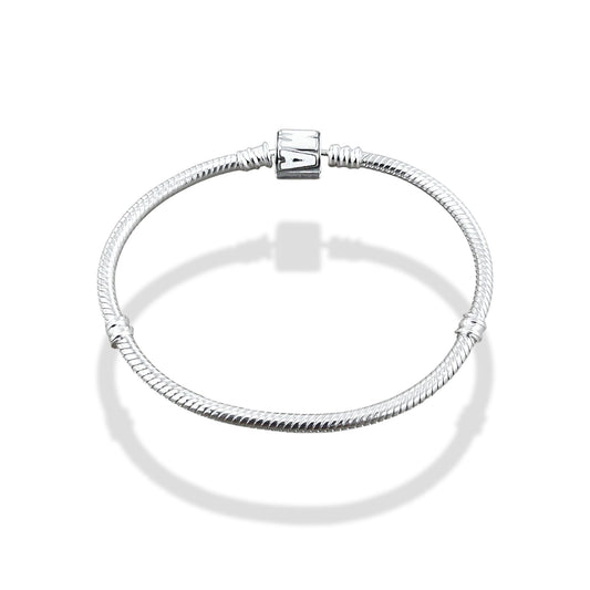 TMPPD025-18 Pulsera Dama Pand Marvel Esmalte Blanco 18 cm en Plata Fina .925