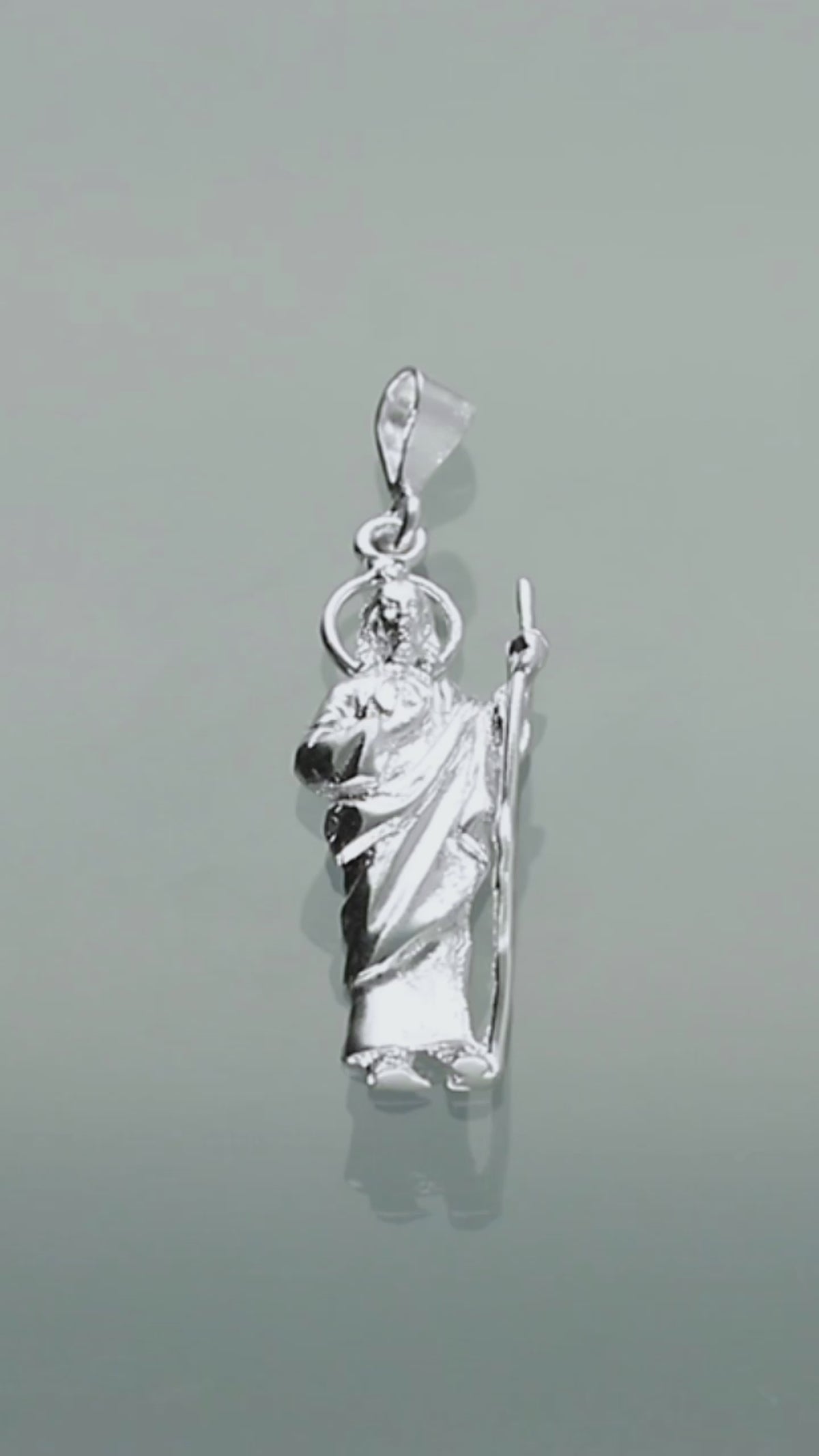 LPDJ028 Dije San Judas Laser En Plata .925 Con Zirconia Taxco Gro MLM843529816