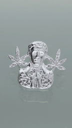 LPDJ018 Dije Jesus Malverde Mari Plata .925 Con Zirconia Taxco Gro MLM740359072