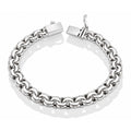 LPPC015 Pulsera Tejido Chino 8.2 mm x 22 cm en Plata Ley .925