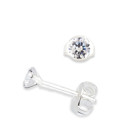 LPAP032 Aretes Broquel Zirconia Red S B 3 mm Tam 1 Plata .925 Taxco 1440098529