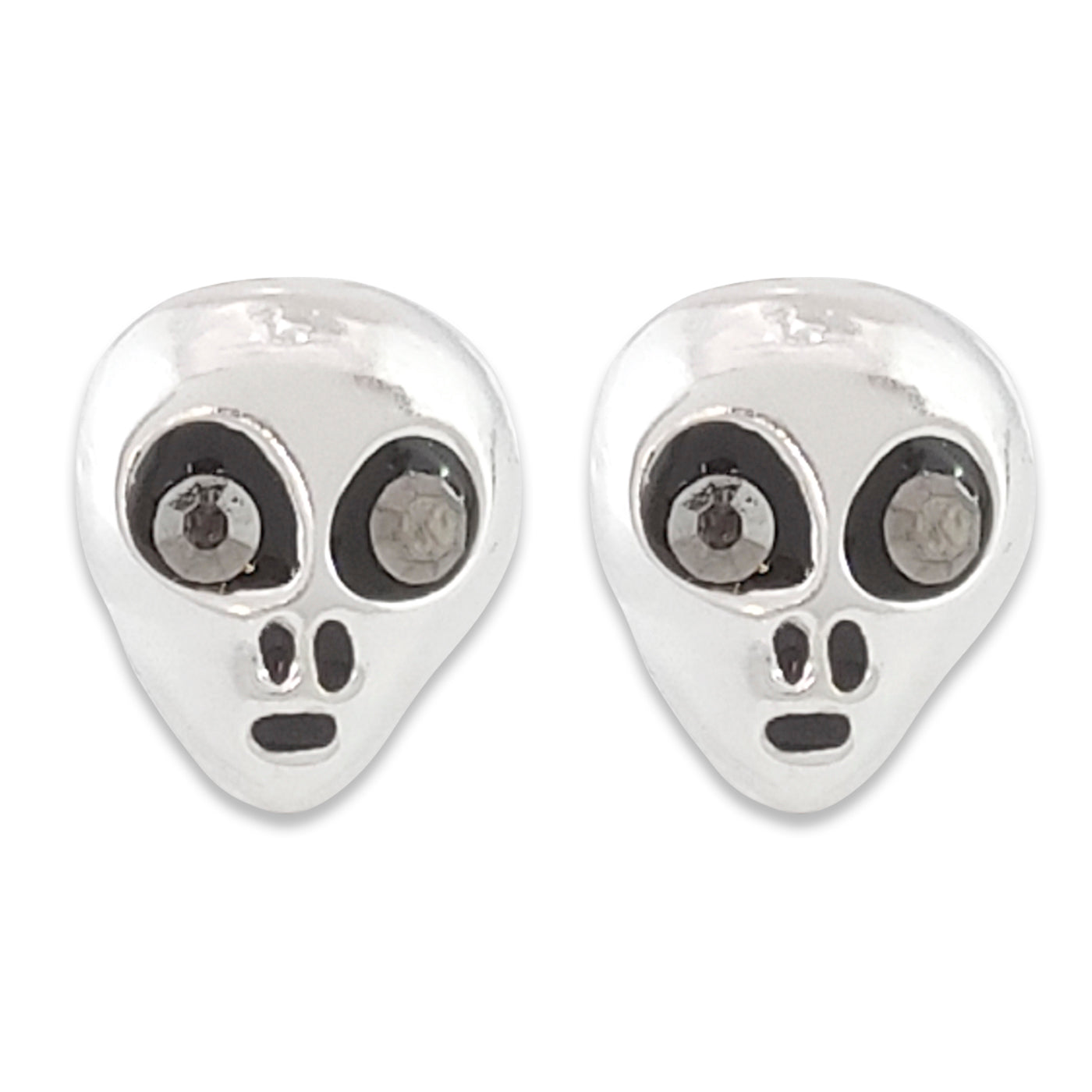 LPAP031 Aretes Broquel Alien Plata .925 Taxco 1357696686