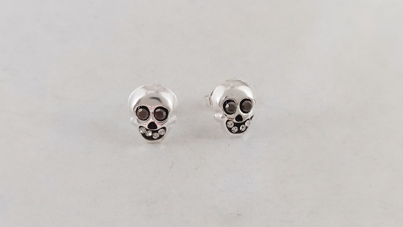 LPAP030 Aretes Broquel Plata Calavera Bomb Plata .925 Taxco 1357640327