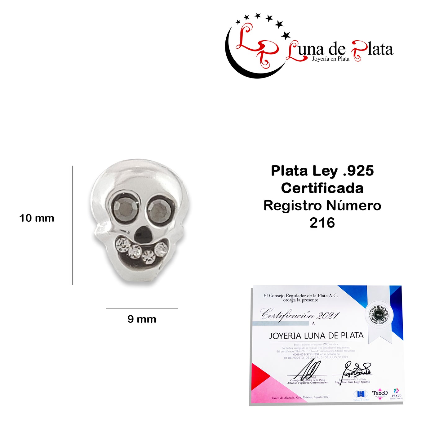 LPAP030 Aretes Broquel Plata Calavera Bomb Plata .925 Taxco 1357640327