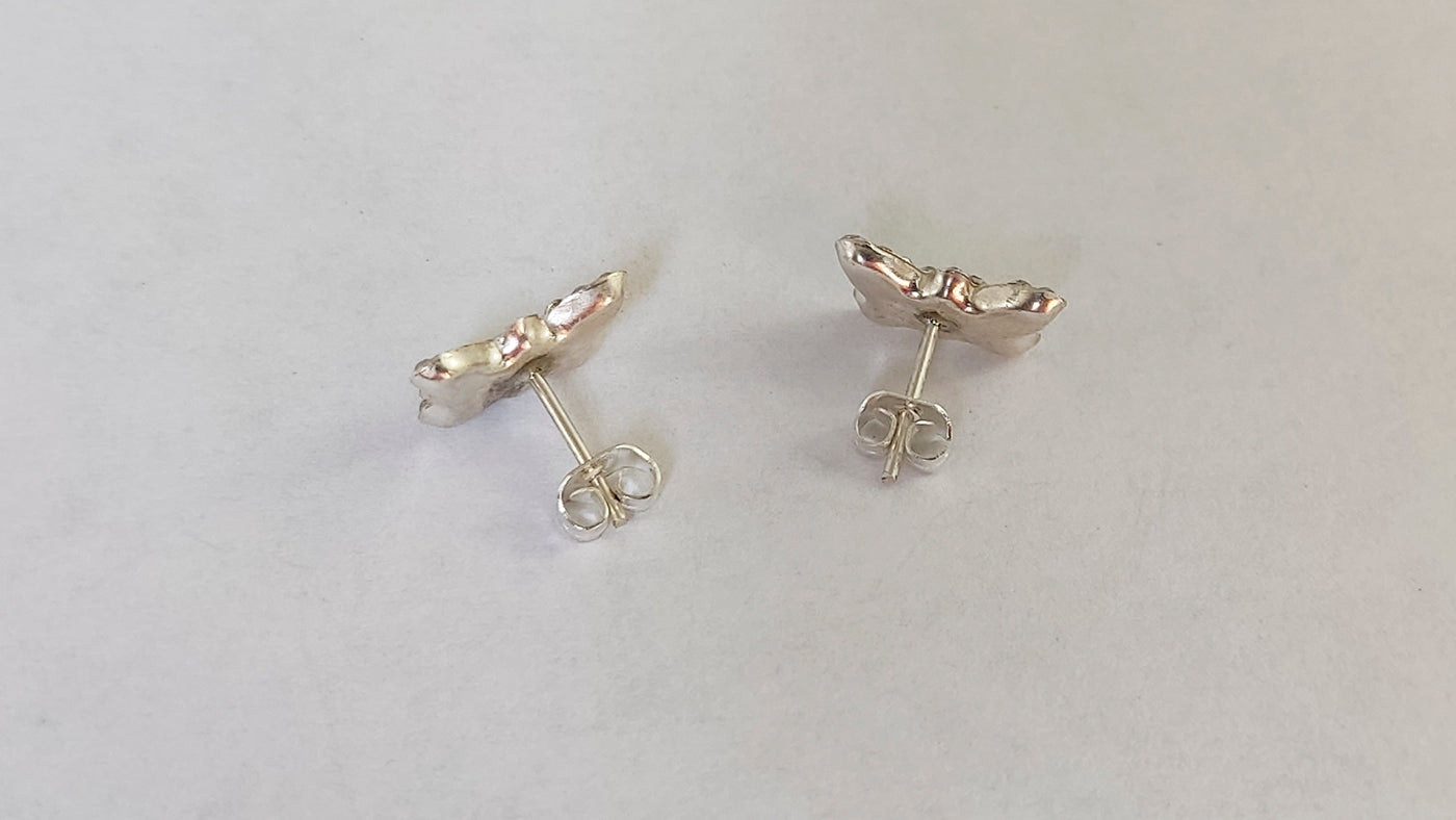 LPAP021 Arete Broquel Mini Perlas Mariposa Plata Ley .925 Taxco 1353228085