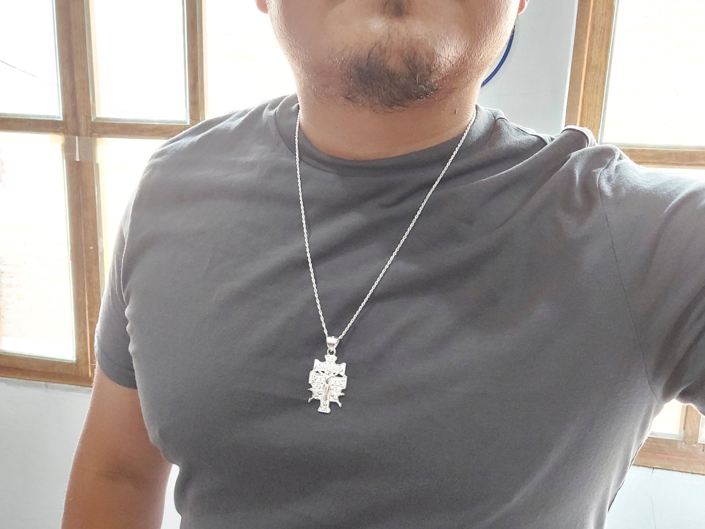 LPDP073 Dije Caravaca Wide + Cadena 60 cm Plata .925 Taxco Gro 1410094158