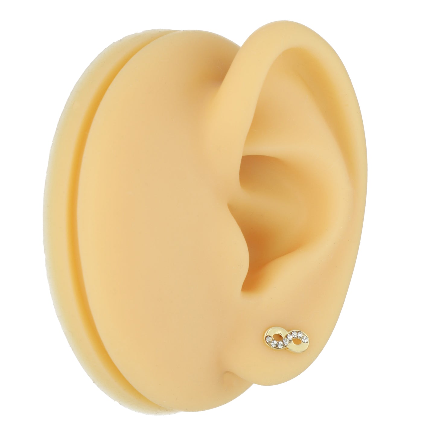 LPAUBR026 Aretes Broquel de Oro 10K Niñas o Mujer Infinito Ch 126B 1836936971