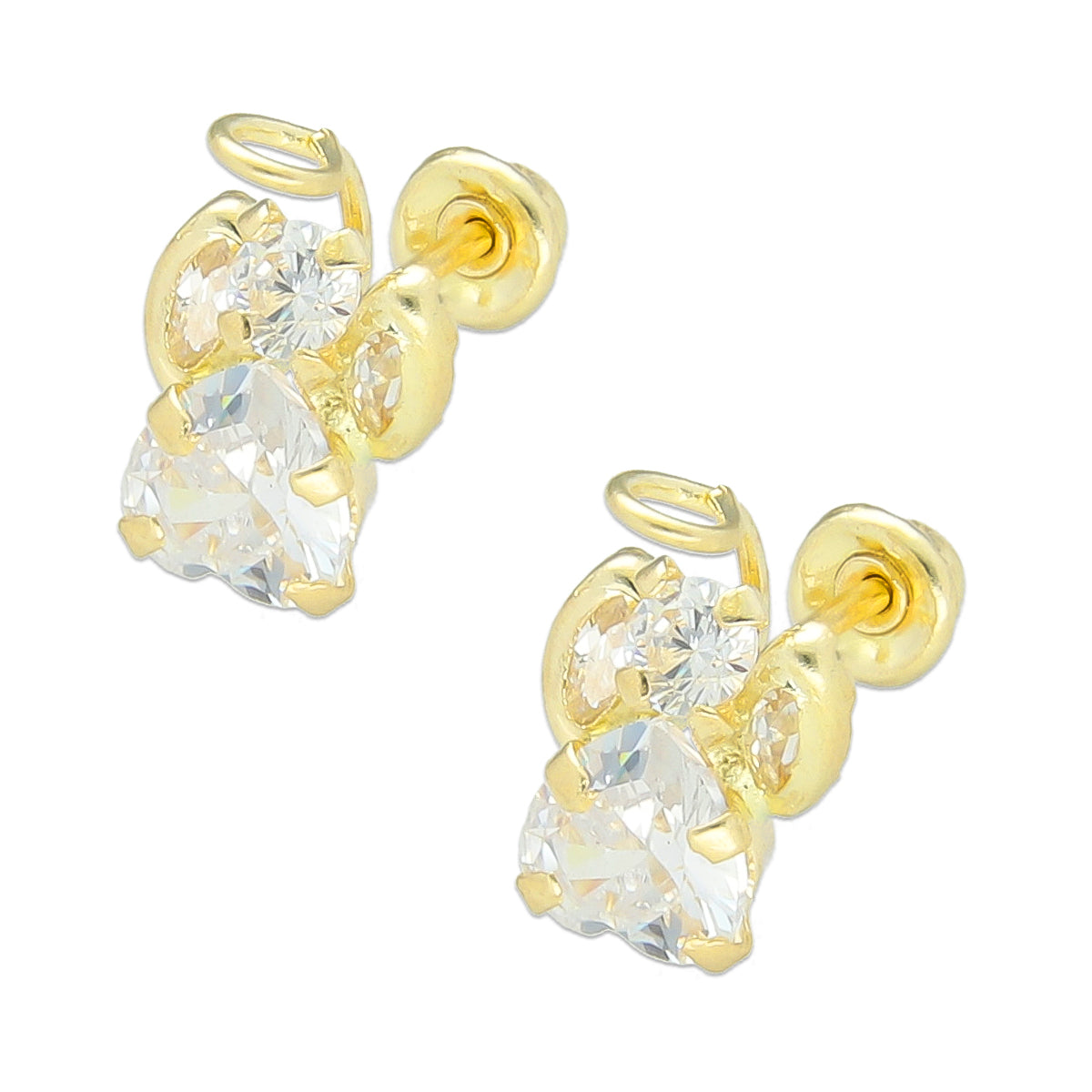 LPAUBR027 Aretes Broquel de Oro 10K Niñas o Mujer Angel Mini Alab 139 1837107889