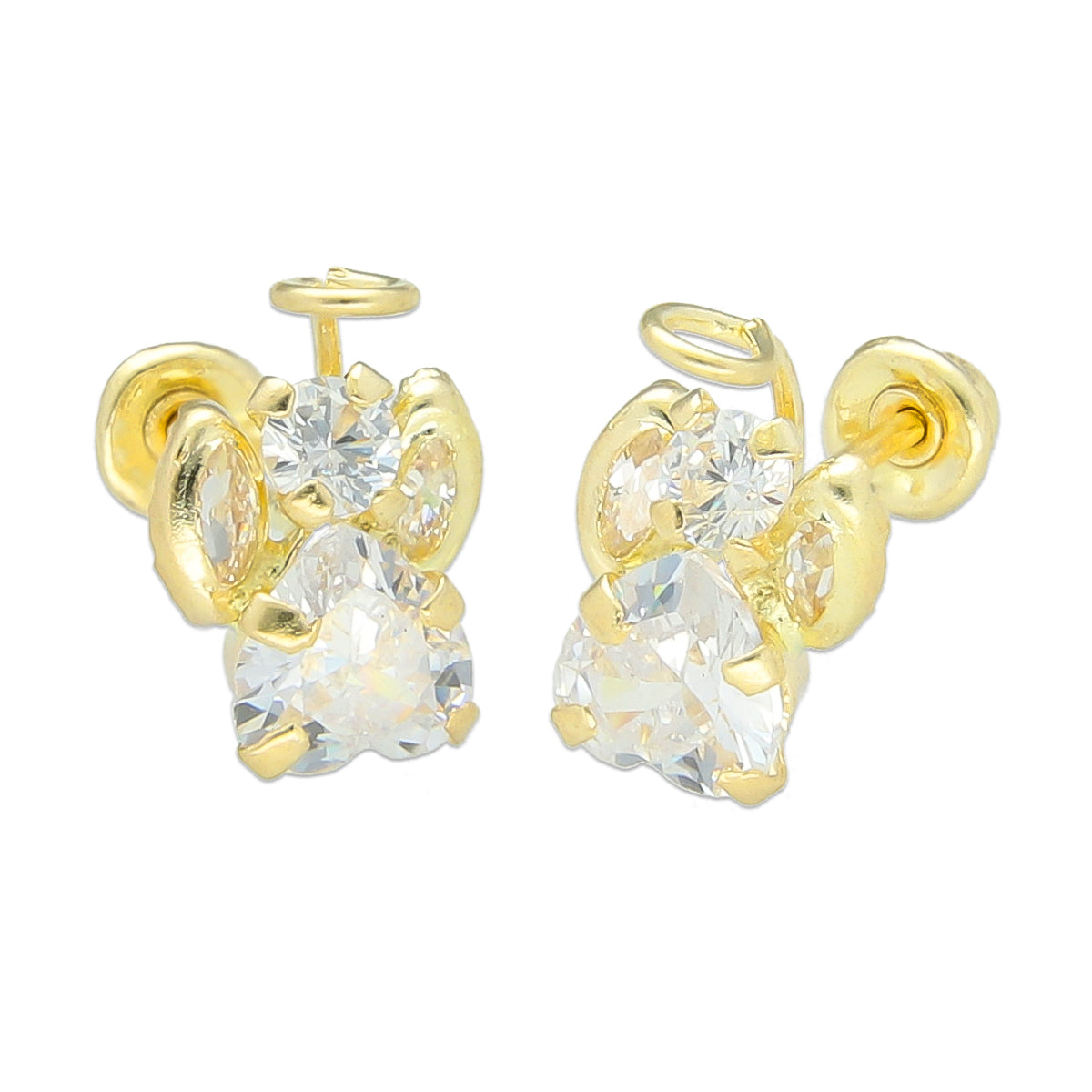 LPAUBR027 Aretes Broquel de Oro 10K Niñas o Mujer Angel Mini Alab 139 1837107889