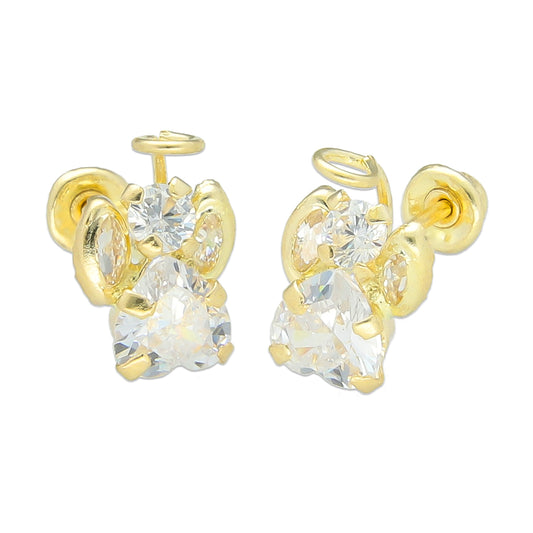 LPAUBR027 Aretes Broquel de Oro 10K Niñas o Mujer Angel Mini Alab 139 1837107889