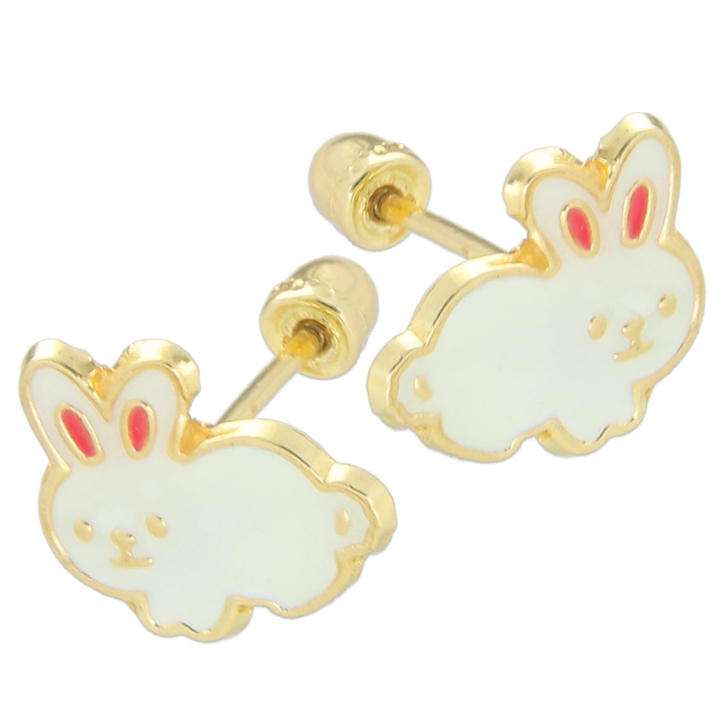 LPAUBR029 Aretes Broquel de Oro 10K Niñas o Mujer Conejo Comp 367 1839981623