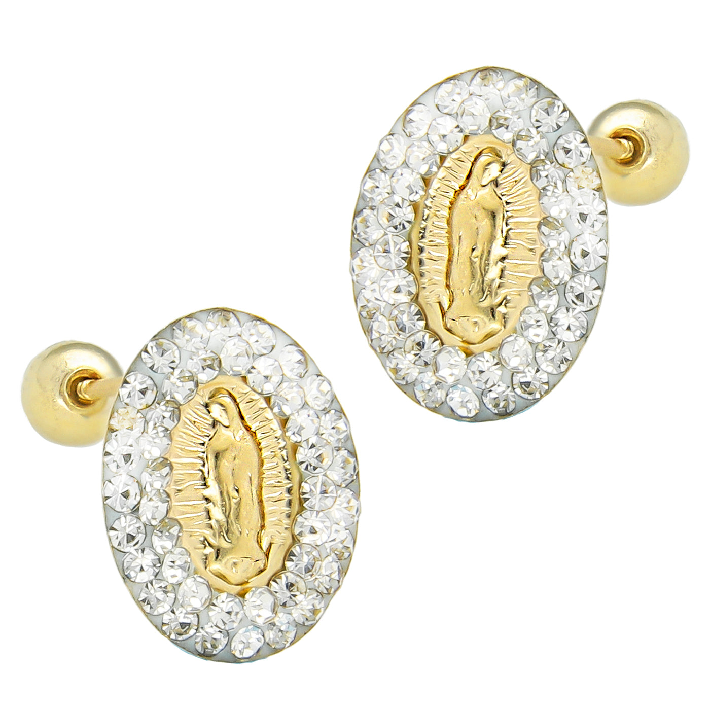 LPAUBR047 Aretes Broquel Oro 10K Niñas o Mujer Virgen Esp Pasta 192 1914117972